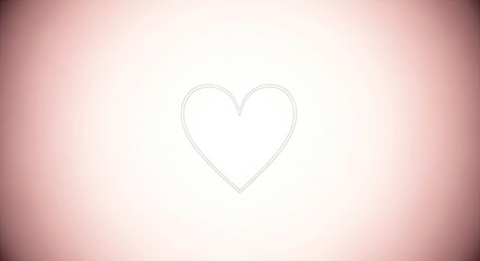Glowing Heart Shape on Soft Pink Background