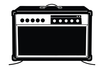 Obraz premium guitar amplifier line art silhouette vector illustration