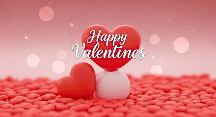 Happy Valentine's Day red hearts
