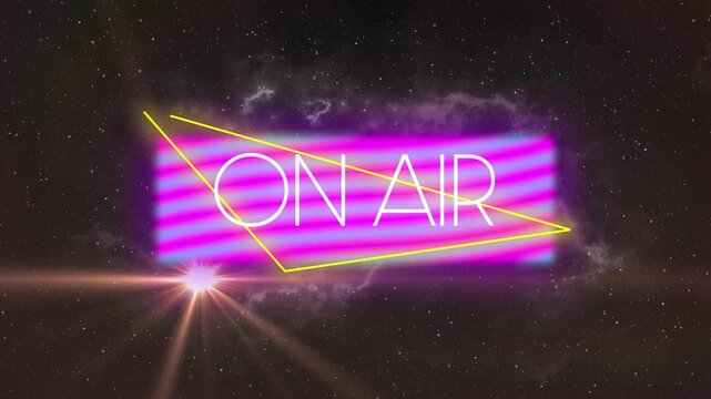 Animation of on air over neon shape and light