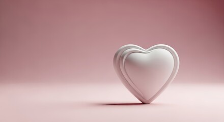 white heart on pink background