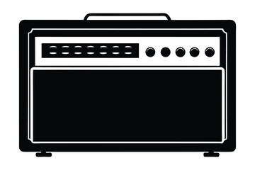 Obraz premium guitar amplifier line art silhouette vector illustration