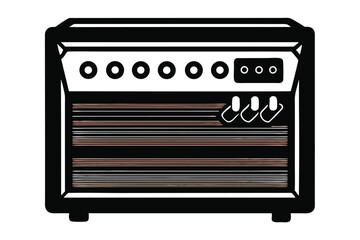 Obraz premium guitar amplifier line art silhouette vector illustration