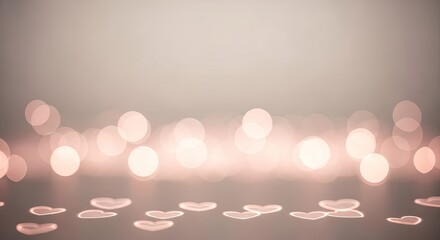 Soft Focus Heart Shapes on Gray Background