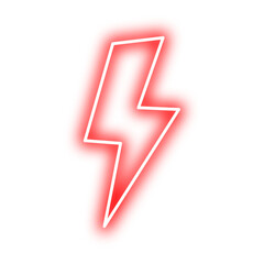 Glowing neon lightning bolt sign. Vector illustration.