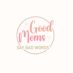 Obraz premium Moms Club Typography SVG Vector Illustrator design 