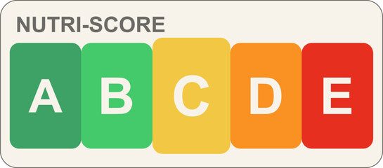 Nutri-Score nutrition label with A to E grades a flat vector illustration for healthy food choices and consumer information