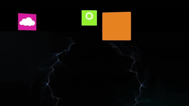 A blue smoke circle moves in a hypnotic motion on a green to black gradient background
