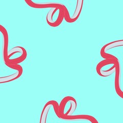 Abstract 3D Fluid Snake Shapes on Pink Background
