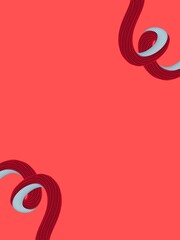 Abstract 3D Fluid Snake Shapes on Pink Background