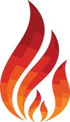 Naklejka premium Stylized flame fire vector illustration with layered abstract shapes representing heat energy danger power and combustion concept