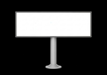 Fototapeta premium Rectangular outdoor advertising structure with blank white display surface isolated against black background