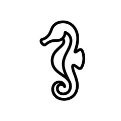 Obraz premium Minimal Seahorse Logo, Smooth Continuous Lines, Flat Vector, Bold Outline