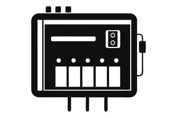 Obraz premium fuse box line art silhouette vector illustration