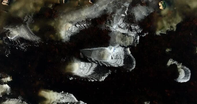 Above frozen river