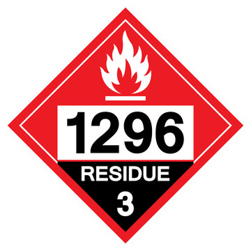 Triethylamine UN1296 Residue Class 3 Symbol Sign, Vector Illustration, Isolate On White Background, Label .EPS10