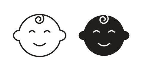 Fototapeta premium Child face icon vector logo design element. Vector emblem template.