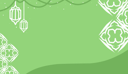 Ramadhan Green Islamic Decorative Background With Lantern Ornaments