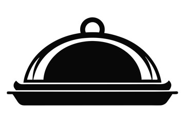 Obraz premium serving tray line art silhouette vector illustration