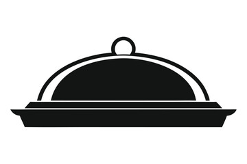 Obraz premium serving tray line art silhouette vector illustration