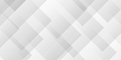 Fototapeta premium Gray wide lines or boxes geometry background wallpaper banner. Cover poster backdrop design. Modern Abstract white background design with layers of textured white transparent material in triangle.