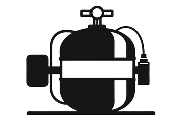 Fototapeta premium scuba tank line art silhouette vector illustration