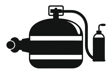 Obraz premium scuba tank line art silhouette vector illustration