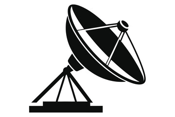 satellite dish line art silhouette vector illustration