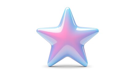 Obraz premium Iridescent star shape with pink and blue colors