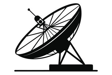 satellite dish line art silhouette vector illustration
