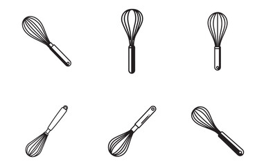 Collection of Whisks for Cooking and Baking