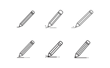 Illustrations of Pencils Writing in Different Styles