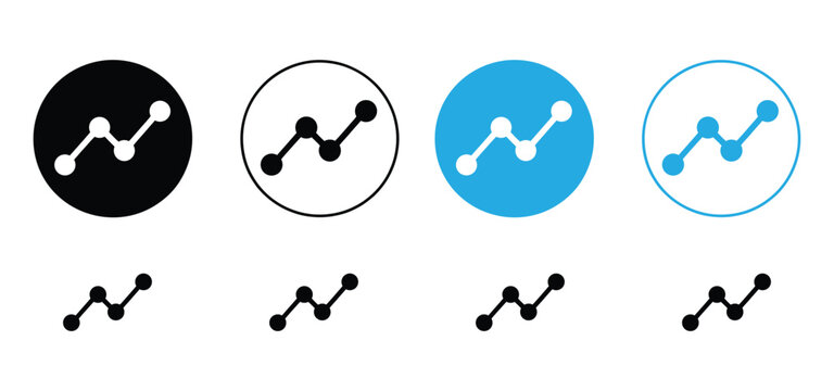 Line Graph Icon Set, Business Growth and Analytics Symbol Vector Collection,