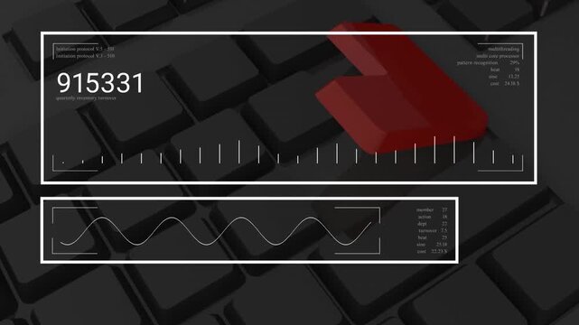 A digital illustration of a red enter button on a keyboard