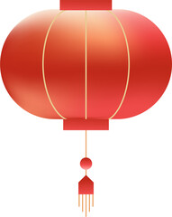 Obraz premium Chinese lantern with tassel. Traditional Chinese watercolor decorative elements series with red color gradient.