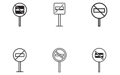Set of Traffic Signs Indicating No Entry