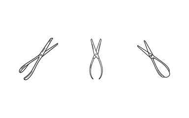 Three Different Pairs of Scissors Illustration