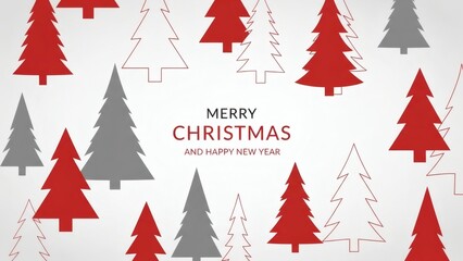 Christmas Tree Pattern with Merry Christmas Greeting.