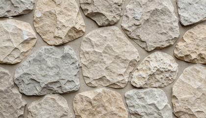 Natural Stone Wall Texture Background Close Up Detailed View.