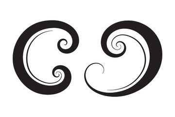 Obraz premium Elegant black swirl decorative ornament vector set
