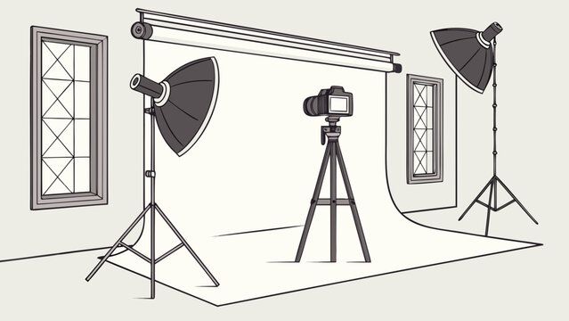 Photography Studio Setup with Camera Lights and Backdrop 1.