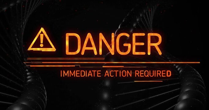 Fading icon starting scan DPT morphing into DANGER glitch resolving IMMEDIATE ACTION REQUIRED