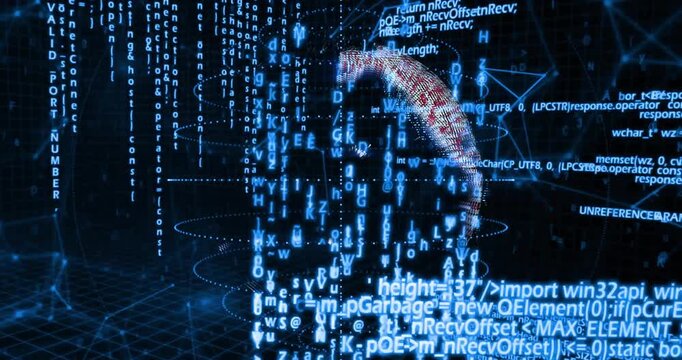 Grid-triggered digital globe rotating right while code streams intensifying for data deconstruction