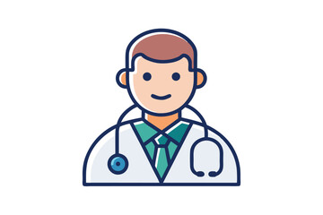 Fototapeta premium Minimal Doctor Profile Icon with Stethoscope for Health Service Design