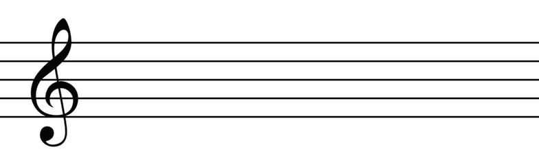 Sheet music notation blank template with treble clef