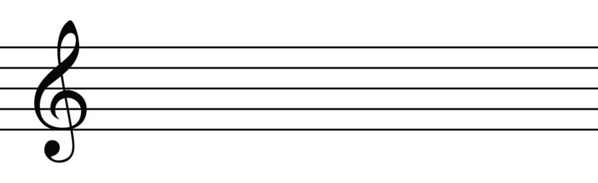 Sheet music notation blank template with treble clef