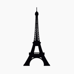 Obraz premium Eiffel Tower Outline Vector Illustration Minimal Monochrome Line Art
