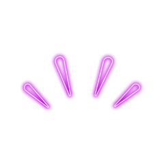 Fototapeta premium Neon expression line. Futuristic neon sparkle and rays light. Explosion, sunburst, surprise, firework, shine. Vector illustration.