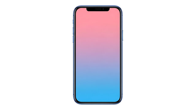 A smartphone with a colorful gradient screen on a black background