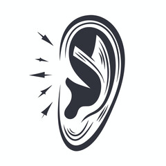 Obraz premium Hearing Sense Icon Vector Illustration Representing Auditory Perception and Sound